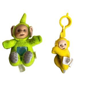 Teletubbies Vintage Burger King Plush Keychain Clip On and Figure Toy Lot Of 2